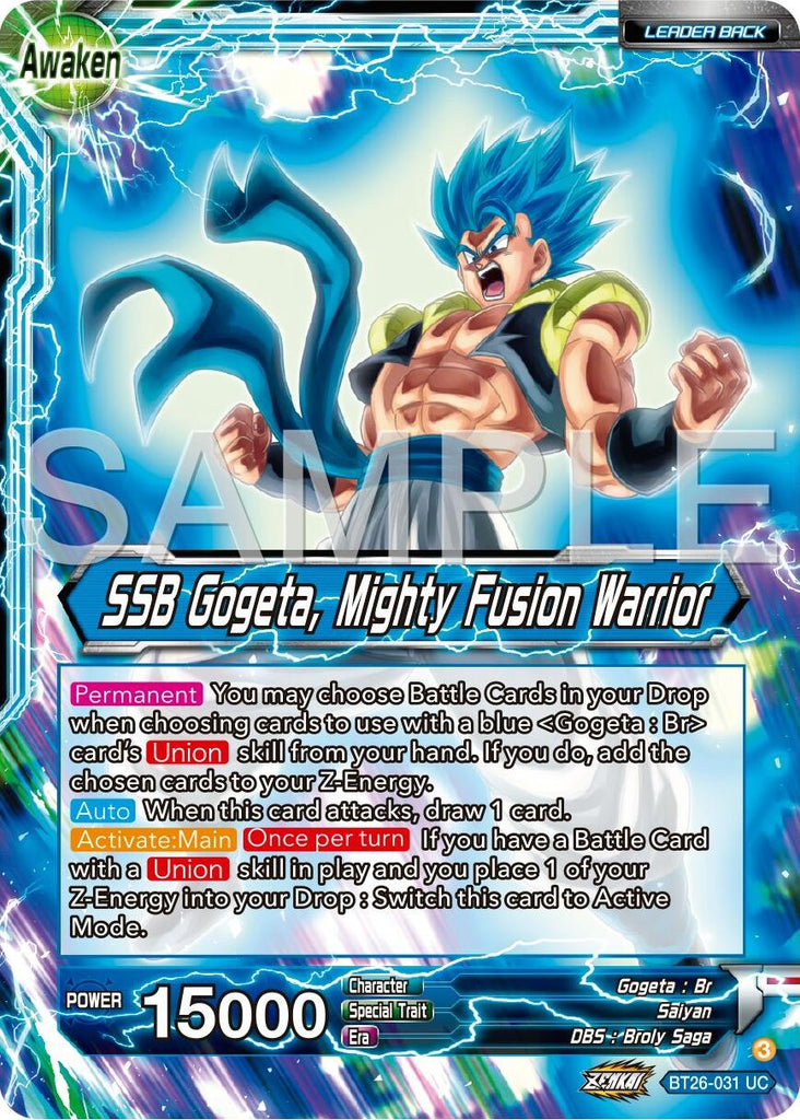 dragon ball super card game gogeta Gogeta // SSB Gogeta, Mighty Fusion Warrior (BT26-031) [Ultimate Adven