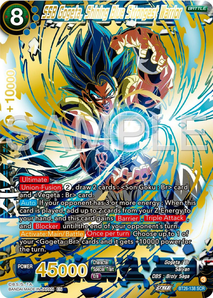 SSB Gogeta, Shining Blue Strongest Warrior (BT26-138) [Ultimate Advent SSB Gogeta, Shining Blue Strongest Warrior (BT26-138) [Ultimate Advent