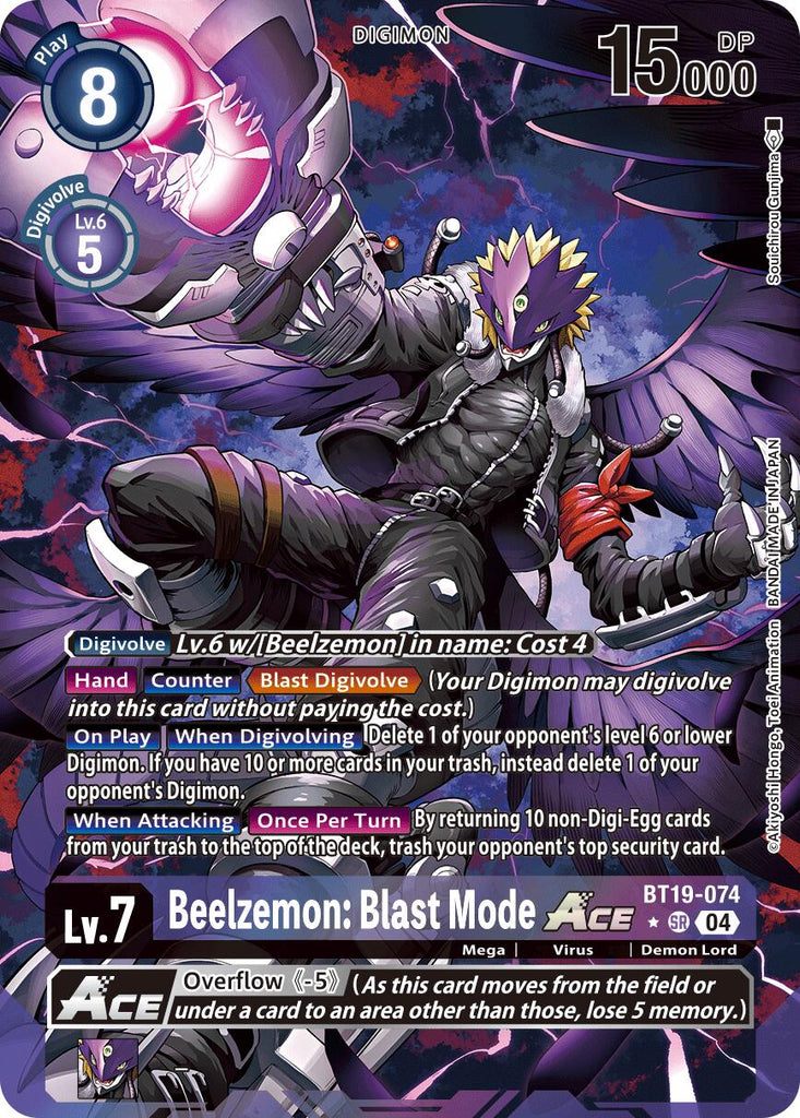 Beelzemon: Blast Mode ACE [BT19-074] (Alternate Art) [Release Special