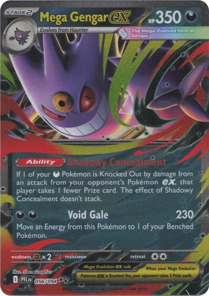 pokemon gengar card Mega Gengar ex (056/094) [Mega Evolution: Phantasmal Flames]
