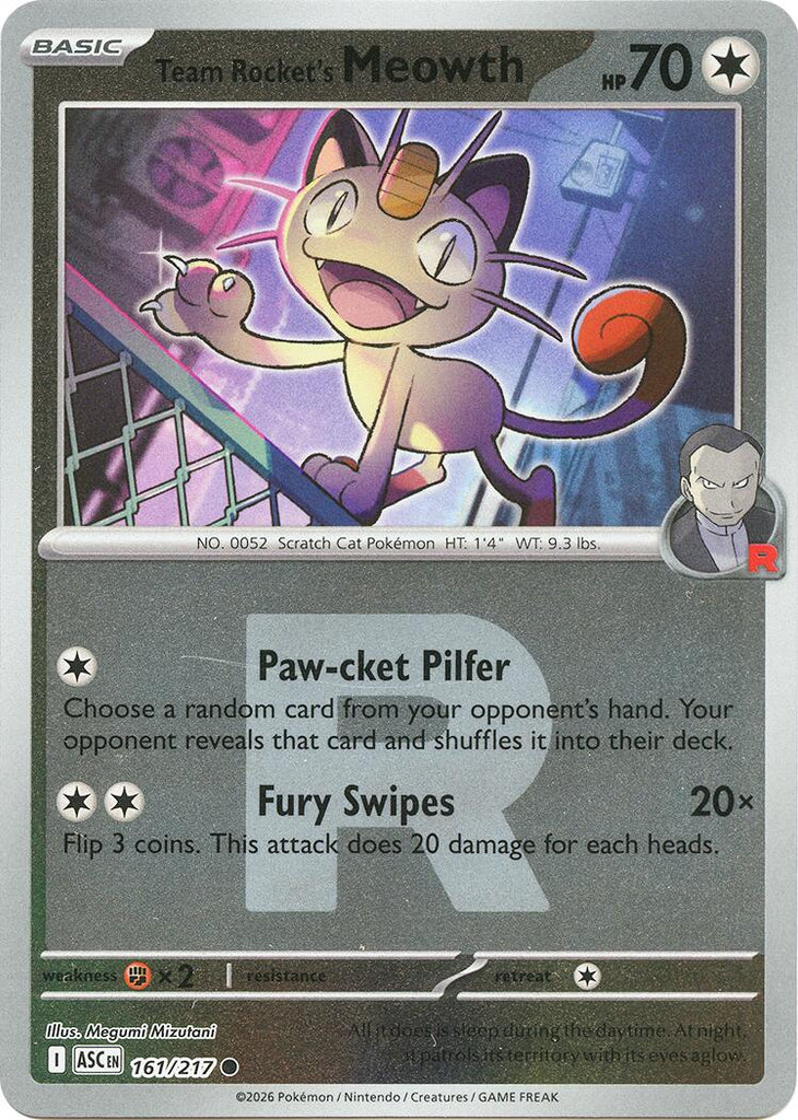 ロケット団のニャース web Team Rocket Meowth 151 Team Rocket's Meowth (161/217) (Team Rocket) [Mega Evolution: Ascended