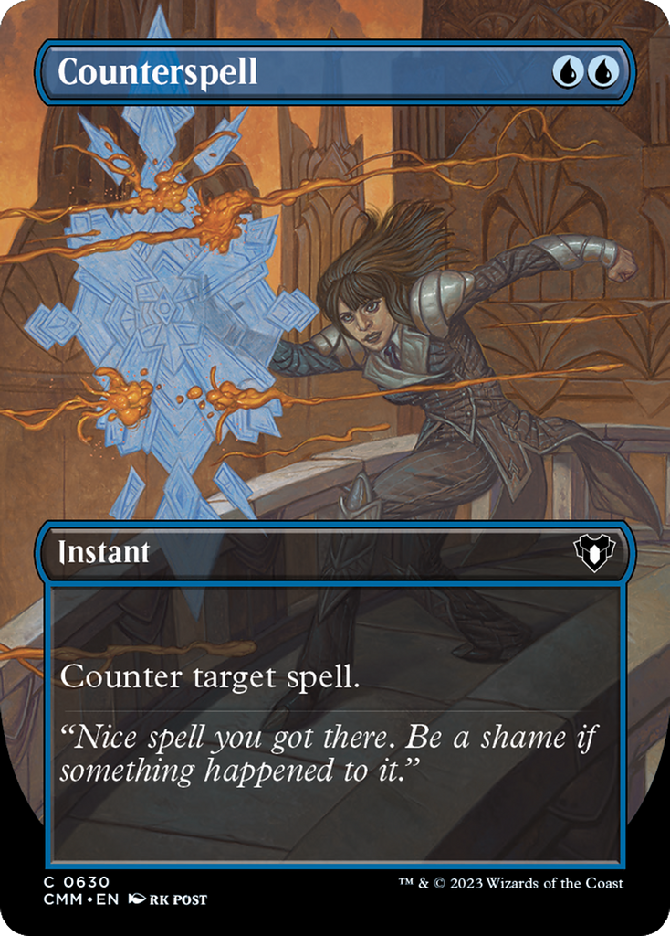 counterspell cards mtg Counterspell (Borderless Alternate Art) [Commander Masters]
