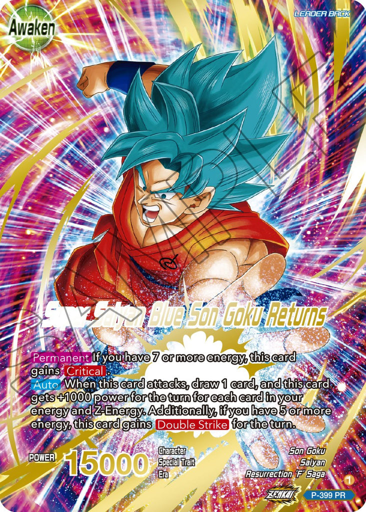 goku pokemon card Son Goku // Super Saiyan Blue Son Goku Returns (Gold-Stamped) (P-399)