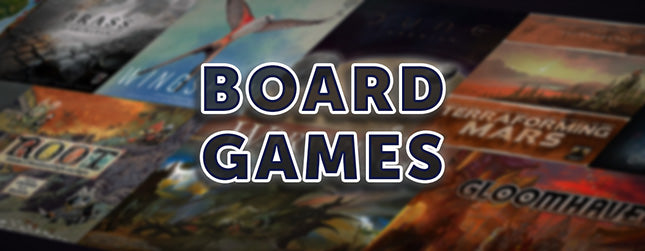 Board Games. Banner image that links to board game collection.