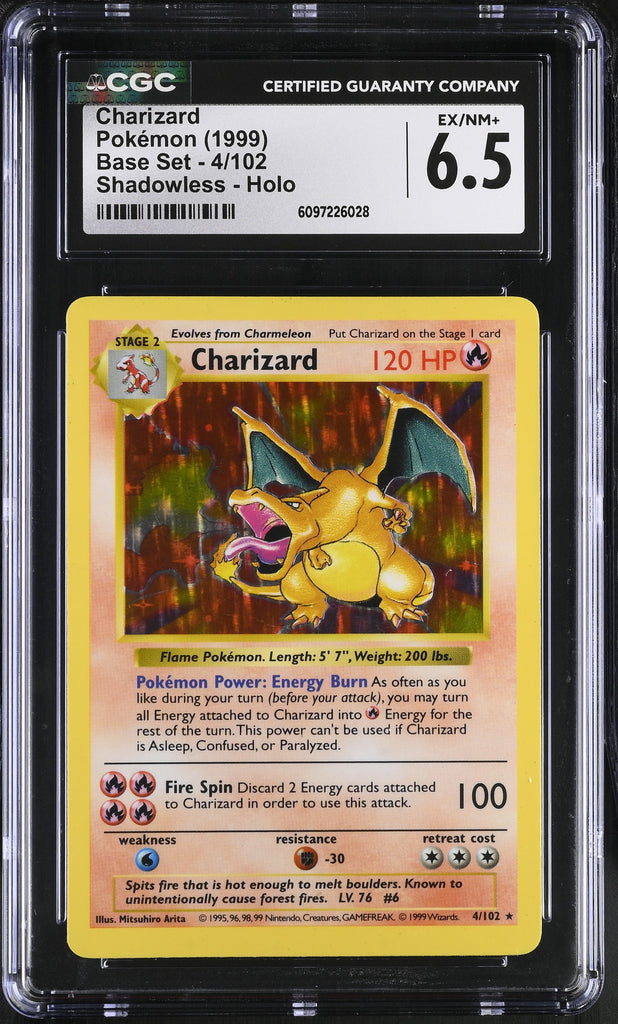 buy original charizard pokemon card CGC 6.5 Charizard(4/102) [Base Set] Choose One:EOE Both CMDR Decks years [Fire][Fire] Royal Blaze 100+ Pokémon TCG - Booster