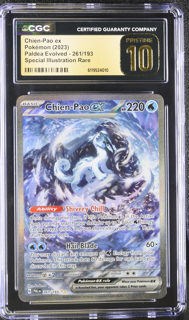 chien pao pokemon card Chien-Pao EX 2023 Pokemon Paldea Evolved Special Illustration Rare #261 PSA Authenticated 10 Card