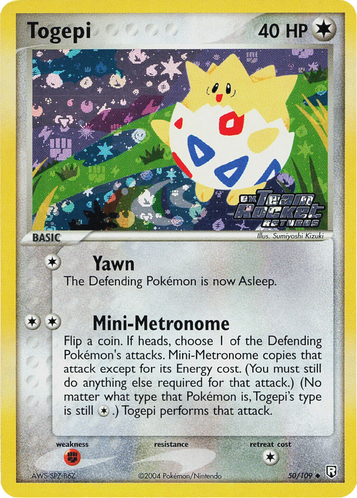 card organizer binder Togepi (50/109) (Stamped) [EX: Team Rocket Returns]