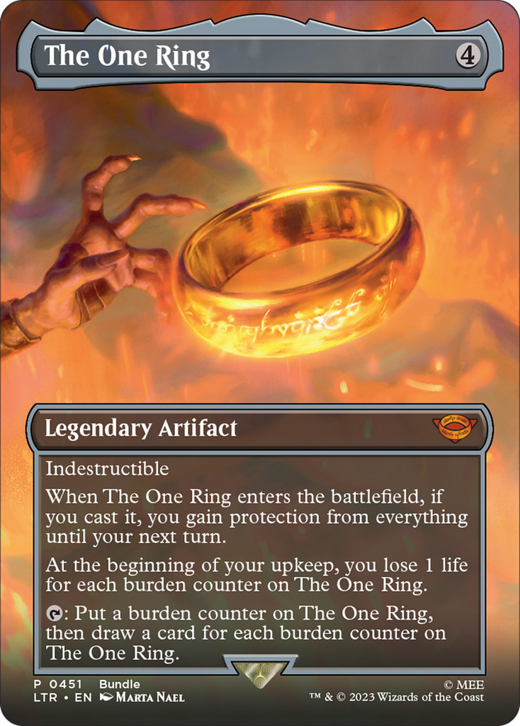 lotr mtg ring card The One Ring (Borderless Alternate Art) [The Lord of the Rings: Tales