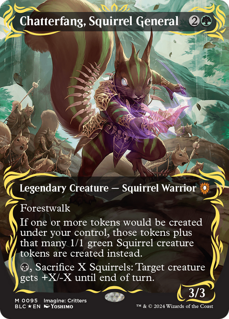 Chatterfang, Squirrel General (Borderless) (Raised Foil) [Bloomburrow