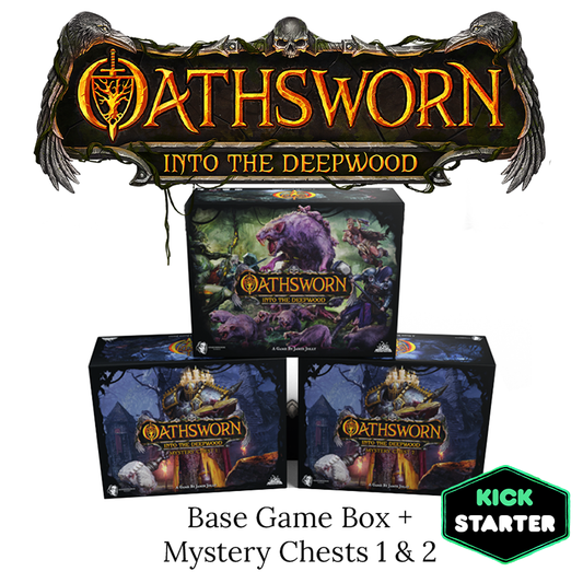 Oathsworn: Into the Deepwood 2nd Print: Base Game + Mystery Chests 1 and 2 Miniatures