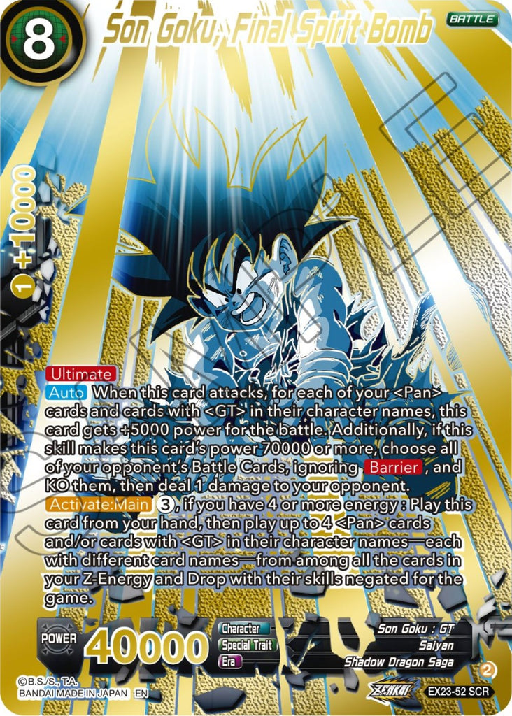 Son Goku, Final Spirit Bomb (Alternate Art) (EX23-52) [Premium Anniver