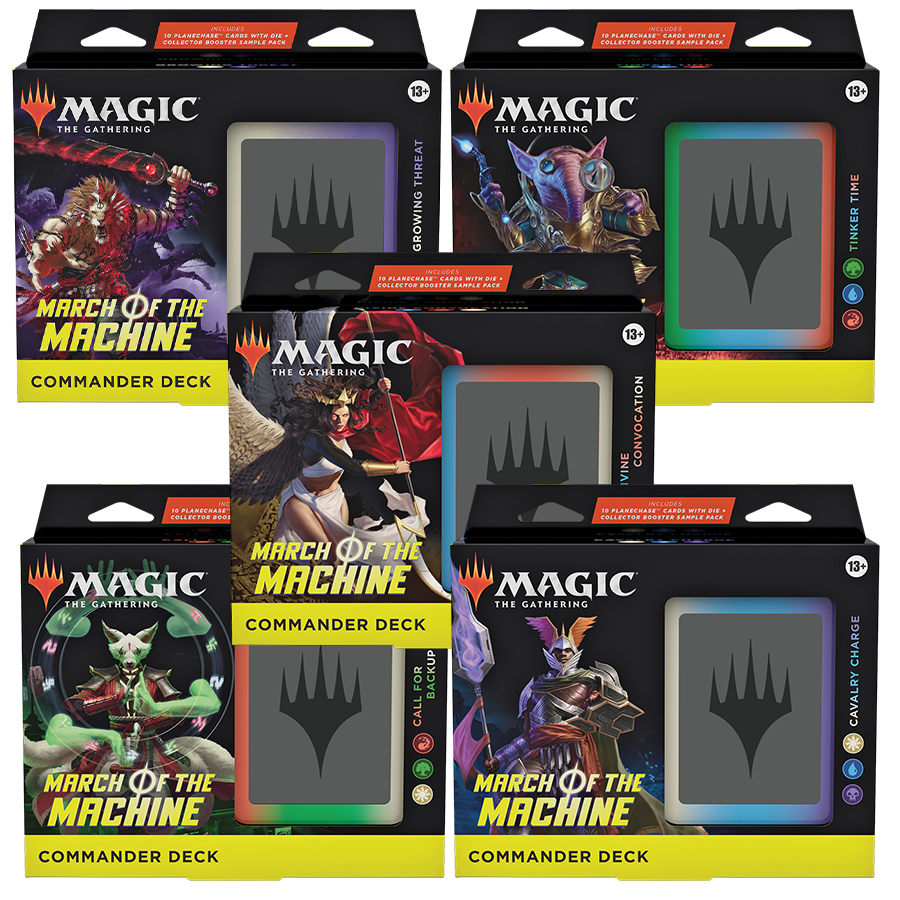 Magic: The Gathering March of the Machine Commander Deck Growing Threat +  Collector Booster Sample Pack