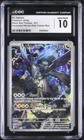 CGC GEM MINT 10 N's Zekrom (031) [Black Star Promos] - 6155956221
