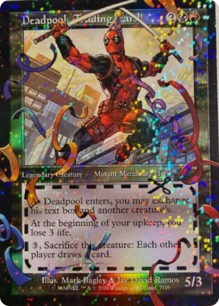 mtg deadpool cards Deadpool, Trading Card (7129) (Pool Party Foil) [Secret Lair Drop Seri
