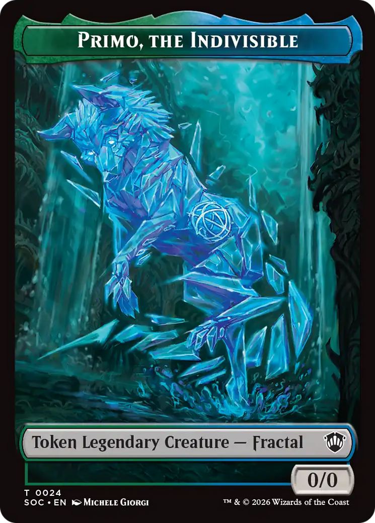 Beast // Primo, The Indivisible Double-Sided Token [Secrets of Strixhaven Commander Tokens]