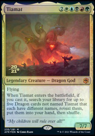 mtg dungeons and dragons dragon cards Goldspan RAINBOW FOIL Secret Lair & 1780 NM If you roll a 20 Tiamat [Dungeons & Dragons: Adventures