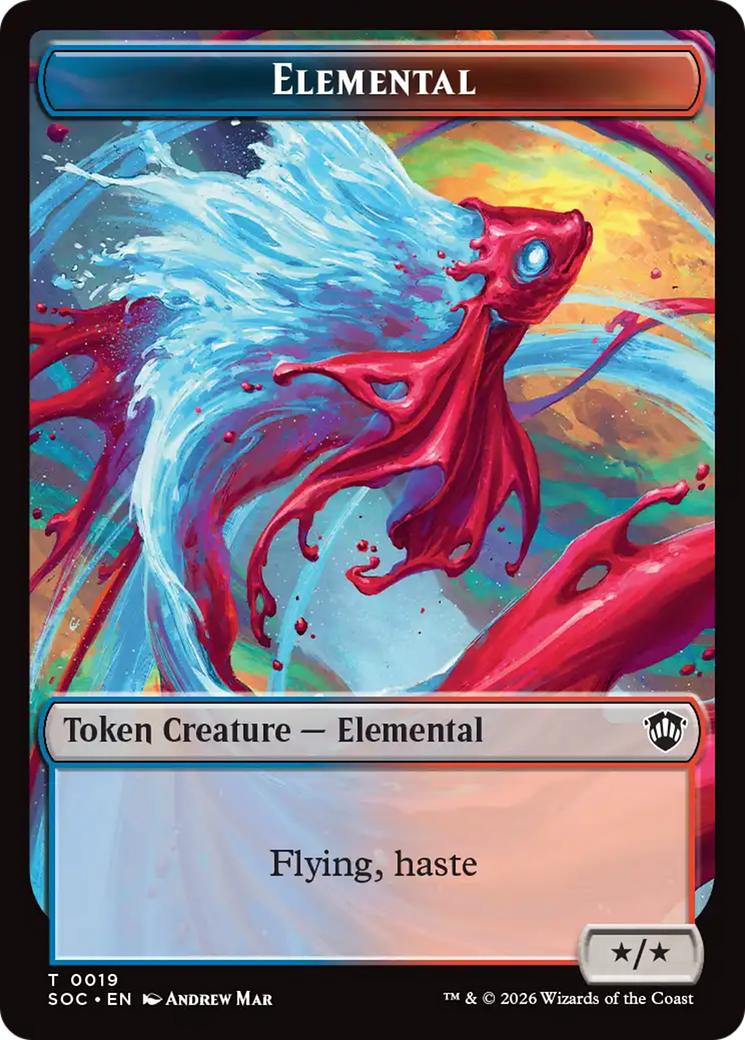 mtg illusion cards Dragon Illusion // Elemental (0019) Double-Sided Token [Secrets of Str