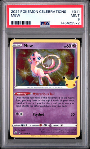 PSA MINT 9 Mew (011/025) [Celebrations: 25th Anniversary] - 145422972