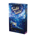Board game box titled 'Twinkle Twinkle' with a child sleeping under stars on a blue background.