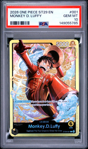 PSA GEM MT 10 Monkey D. Luffy [Starter Deck St29-Egghead] - 149055785