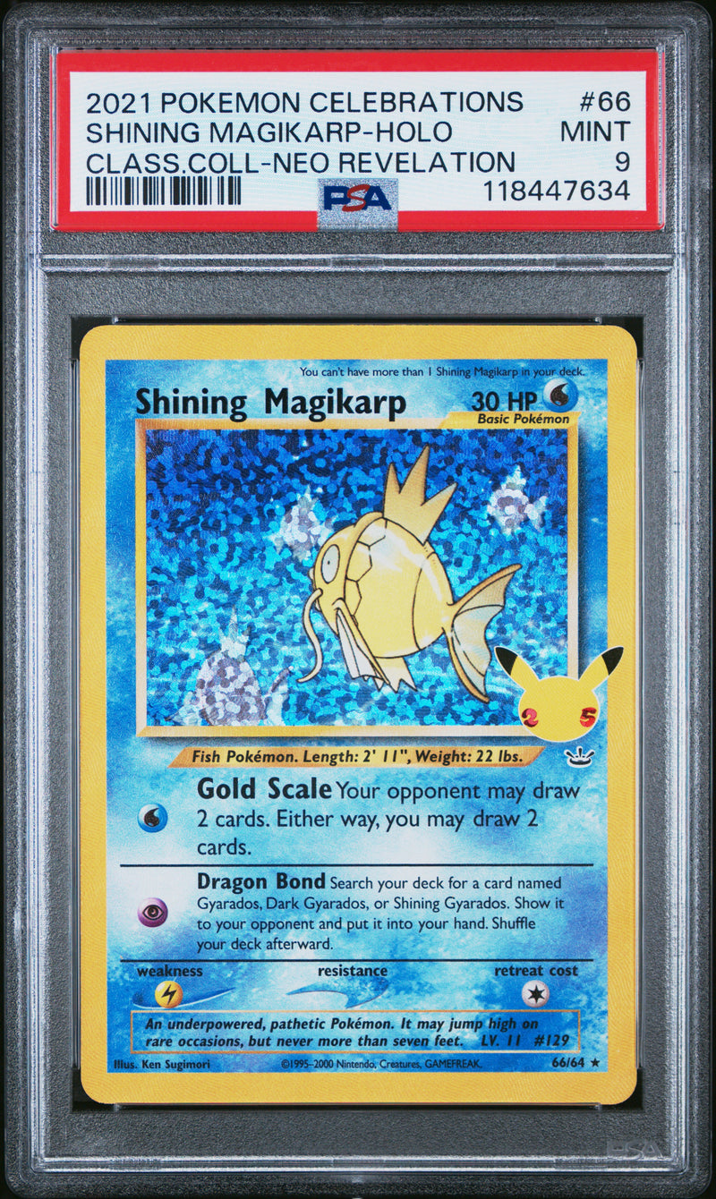 PSA MINT 9 Shining Magikarp (66/64) [Celebrations: 25th Anniversary - Classic Collection] - 118447634