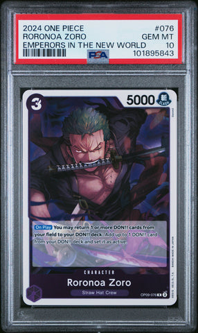 PSA GEM MT 10 Roronoa Zoro [Emperors in the New World] - 101895843
