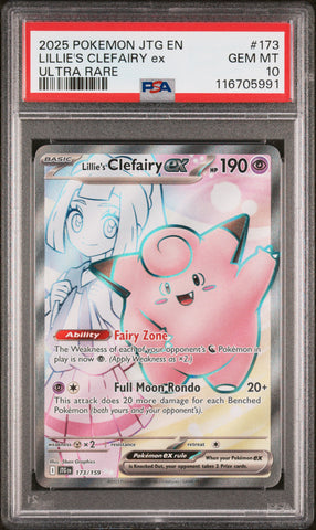 PSA GEM MT 10 Lillie'S Clefairy Ex (173/159) [Jtg En-Journey Together] - 116705991