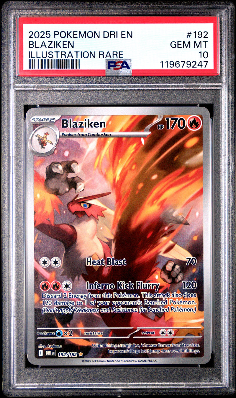 PSA GEM MT 10 Blaziken (192/182) [Dri En-Destined Rivals] - 119679247