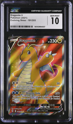 CGC GEM MINT 10 Dragonite V (191/203) [Evolving Skies] - 1401039944007
