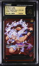 CGC PRISTINE 10 Monkey D. Luffy [Learn Together Deck] - 6136451020