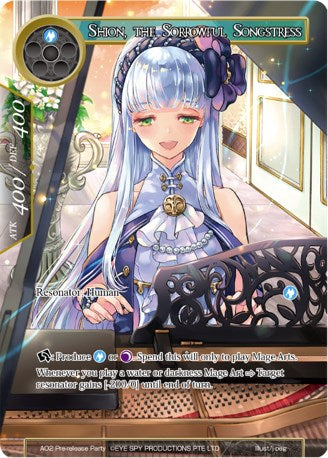 Shion, the Sorrowful Songstress (A02 PRerelease Party) [Promo Cards]