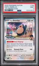 PSA MINT 9 Hop's Snorlax (184) (Prerelease Staff) [Scarlet & Violet: Black Star Promos] - 133414012