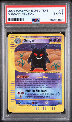 PSA EX-MT 6 Gengar-Rev.Foil (13) [Expedition] - 160060984