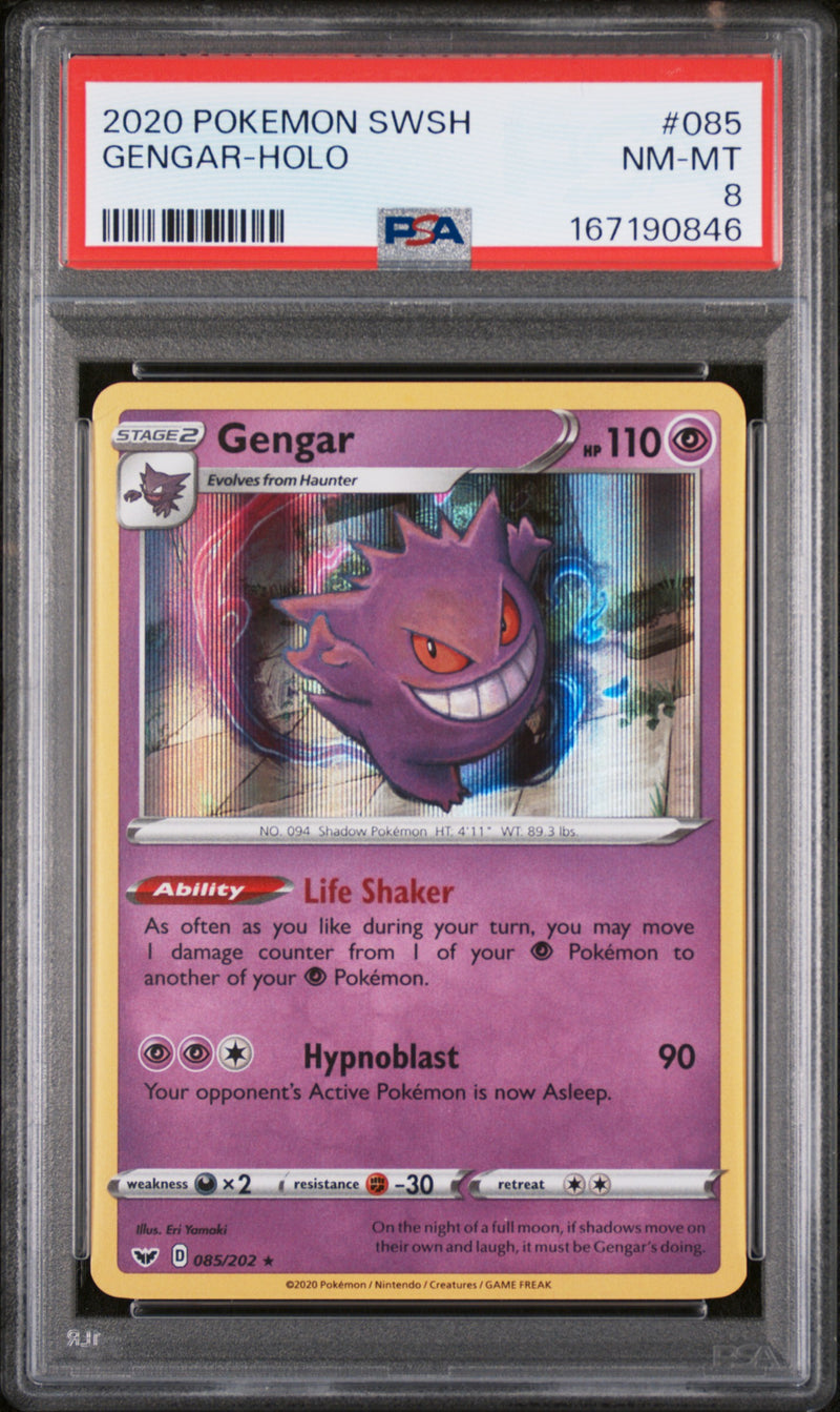 PSA NM-MT 8 Gengar-Holo (085/202) [Sword & Shield] - 167190846