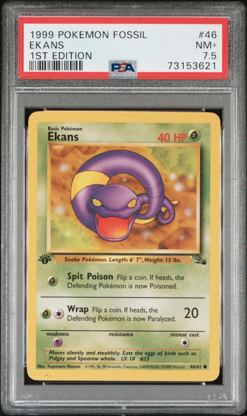 PSA NM+ 7.5 Ekans (46/62) [Fossil] - 73153621