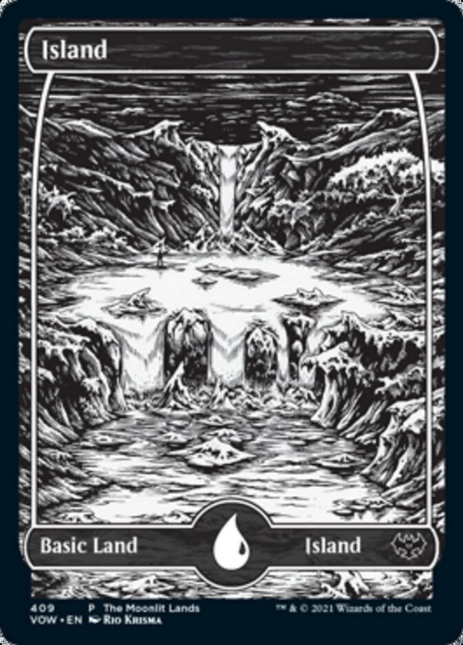 Island (The Moonlit Lands) (Foil Etched) [Innistrad: Crimson Vow Promos]