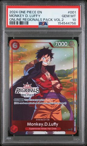 PSA GEM MT 10 Monkey D. Luffy [Online Regionals Pack 2024 Vol.2] - 154544756