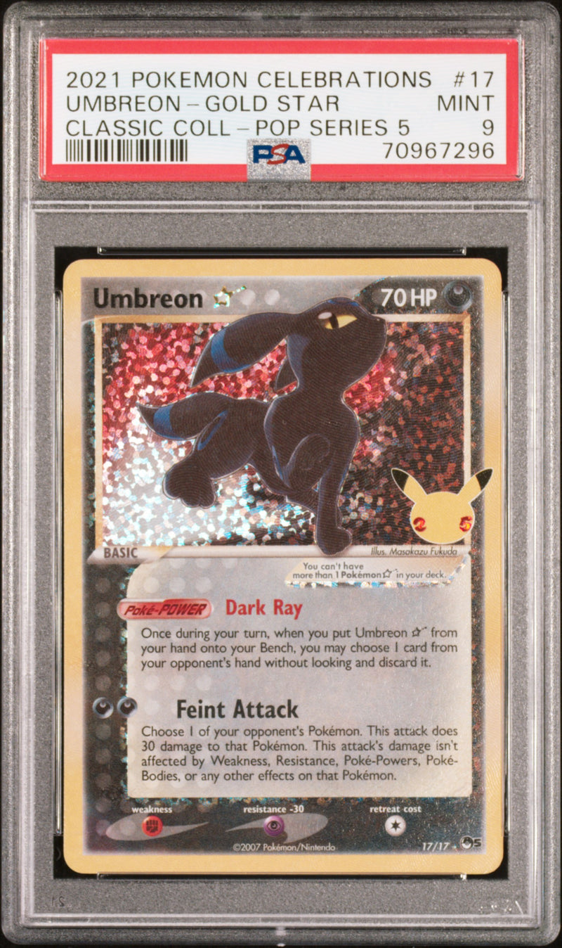 PSA MINT 9 Umbreon-Gold Star (17/17) [Celebrations Classic Collection] - 70967296