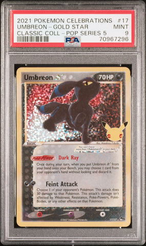 PSA MINT 9 Umbreon-Gold Star (17/17) [Celebrations Classic Collection] - 70967296