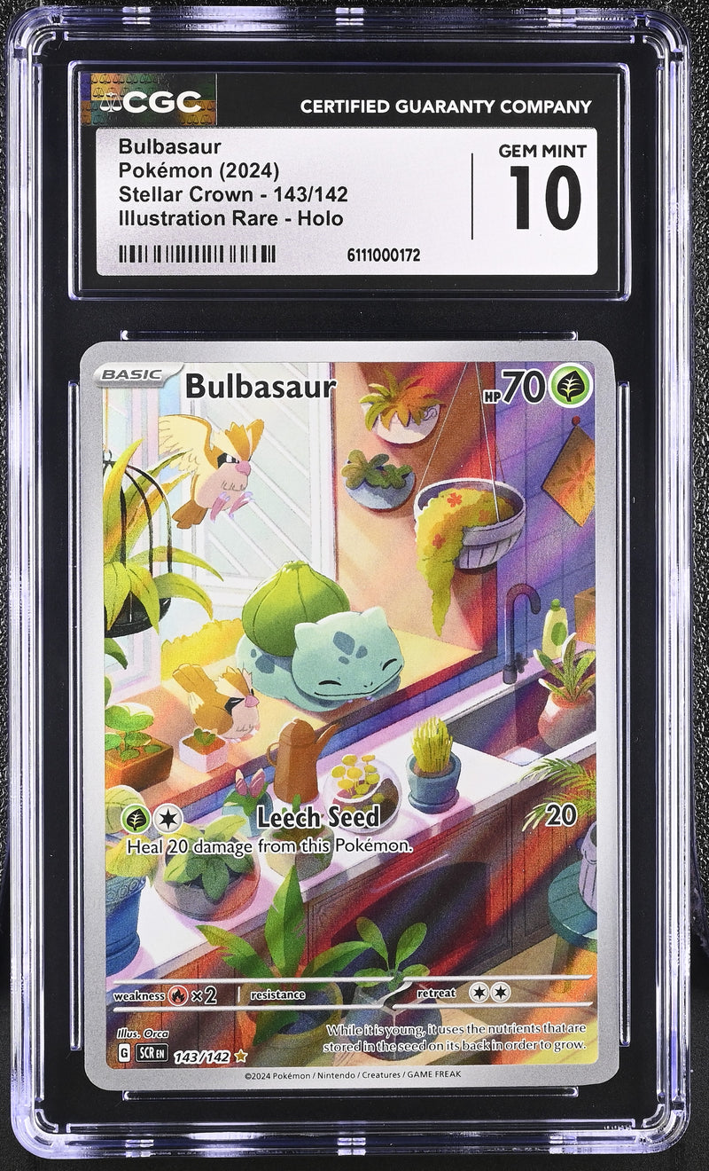 CGC GEM MINT 10 Bulbasaur (143/142) [Stellar Crown] - 6111000172