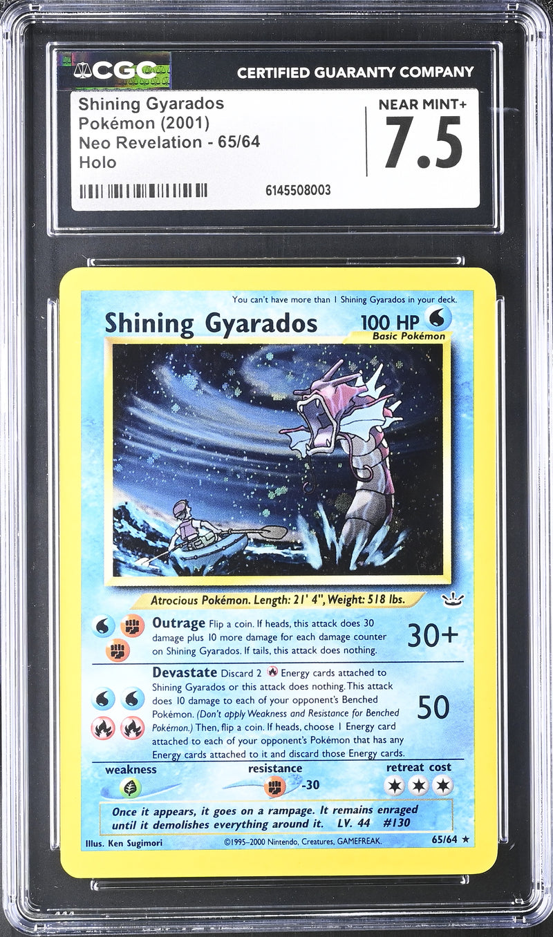 CGC 7.5 Shining Gyarados (65/64) [Neo Revelation] - 6145508003