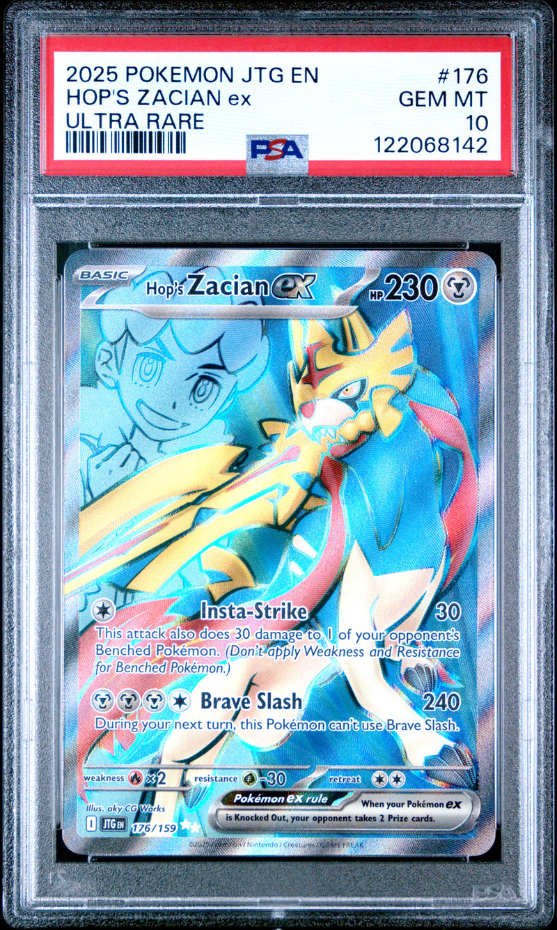 PSA GEM MT 10 Hop's Zacian Ex (176/159) [Jtg En-Journey Together] - 122068142