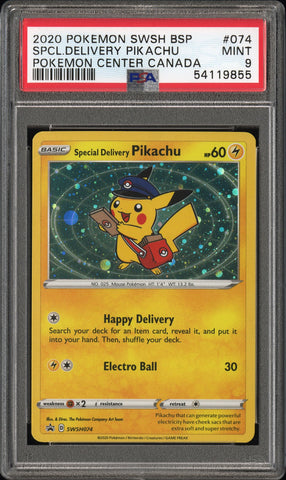 PSA MINT 9 Spcl.Delivery Pikachu (074) [Swsh Black Star Promo] - 54119855