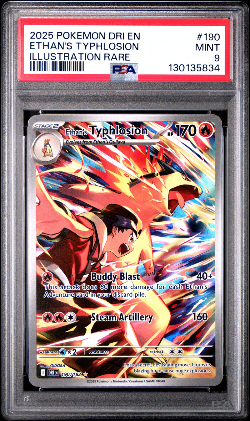 PSA MINT 9 Ethan'S Typhlosion (190/182) [Dri En-Destined Rivals] - 130135834