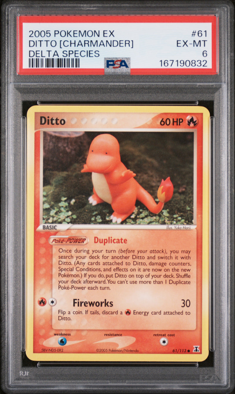 PSA EX-MT 6 Ditto [Charmander] (61/113) [Ex Delta Species] - 167190832