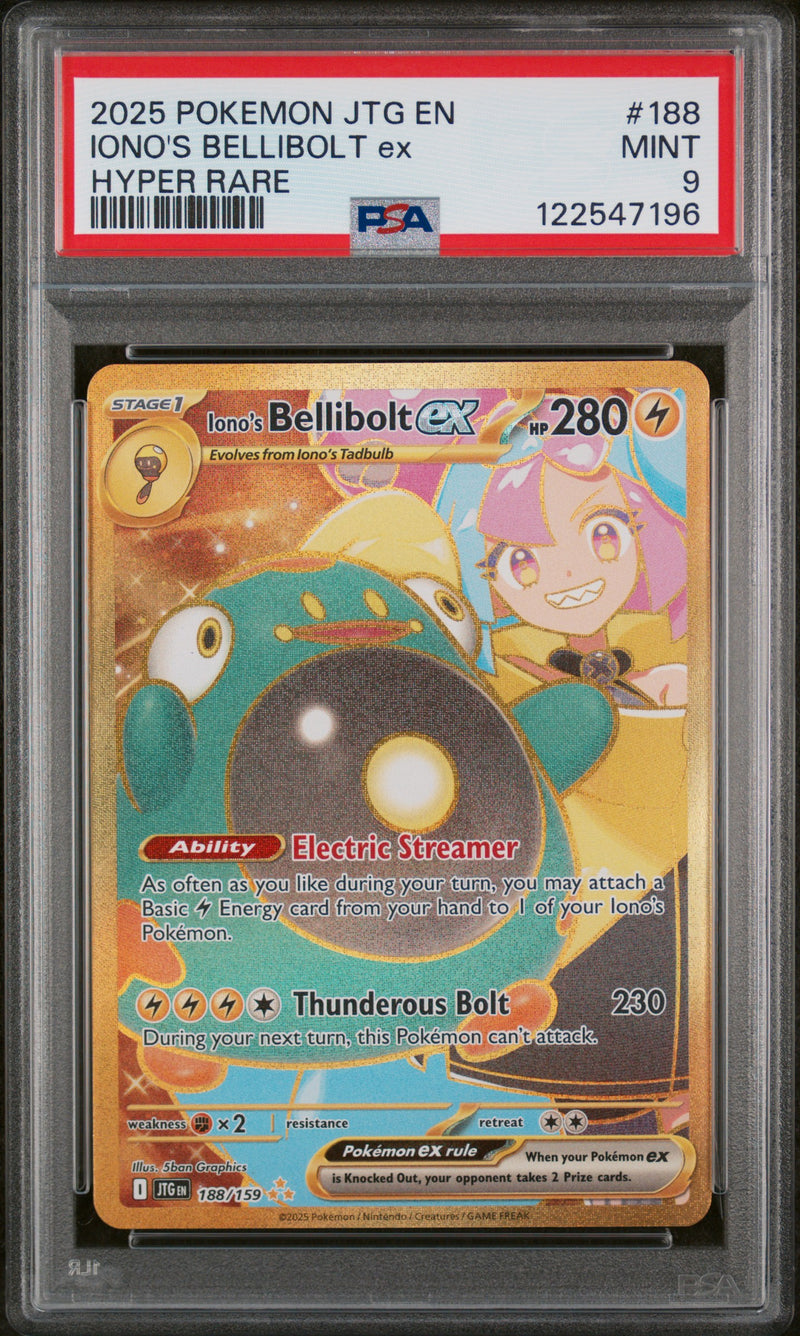 PSA MINT 9 Iono'S Bellibolt Ex (188/159) [Jtg En-Journey Together] - 122547196