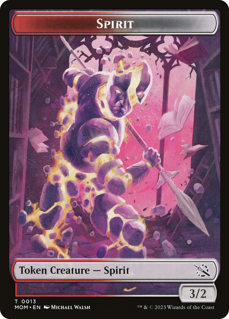 Monk // Spirit (13) Double-Sided Token [March of the Machine Tokens]