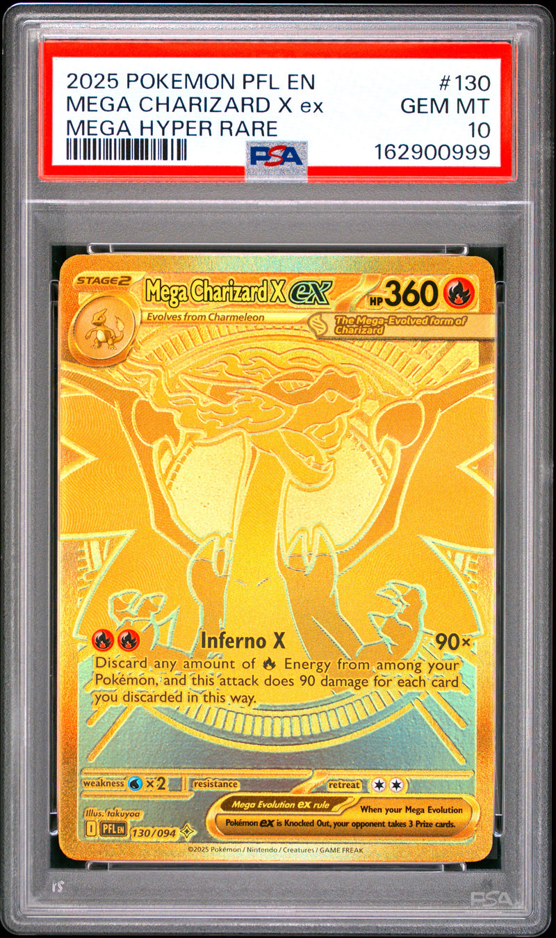 PSA GEM MT 10 Mega Charizard X Ex (130/094) [Pfl En-Phantasmal Flames] - 162900999