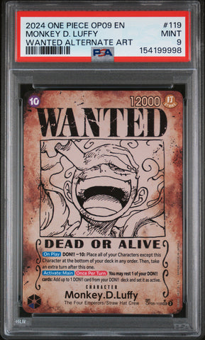 PSA MINT 9 Monkey D. Luffy [Op09-Emperors In The New World] - 154199998
