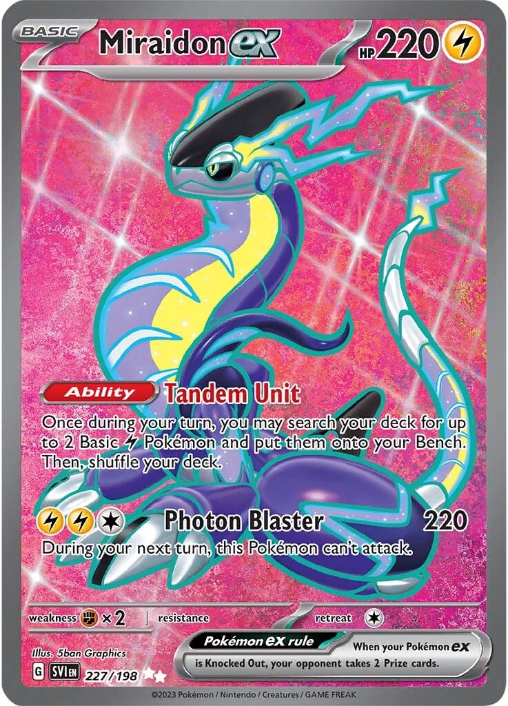 basic miraidon pokemon card Basic Miraidon HP 120 Lightning Laser Attack Rarity Yellow Pokmon Card